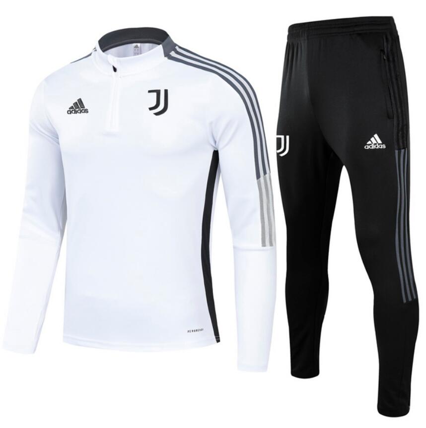 2021/22 Juventus White Grey Training Kits Sweatshirt with Pants